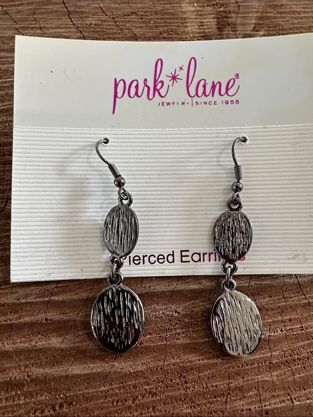 Park Lane Silver Textured Double Drop Earrings